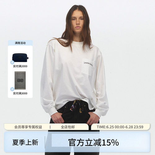 ECHOADE重塑松弛感 宽身版型哥特式logo印花点缀落肩长袖T恤