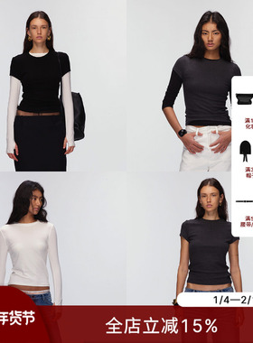 ECHOADE叠穿神器小圆领设计正肩版型修饰身形B备基础长袖/短袖T恤