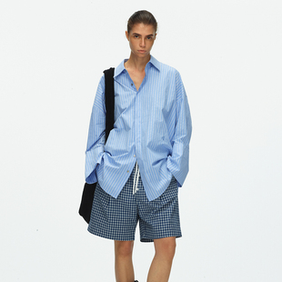 衬衫 oversize廓形暗门襟设计中长款 ECHOADE精选100%棉挺括质感