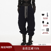 长裤 ECHOADE时髦街头氛围 腰部松紧抽绳设计可束口多口袋工装