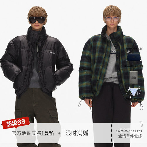 ECHOADE立领宽松双面穿羽绒服