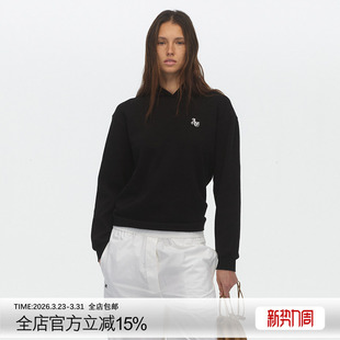 T恤 型logo刺绣连帽长袖 ECHOADE软糯高弹华夫格材质 利落正肩版