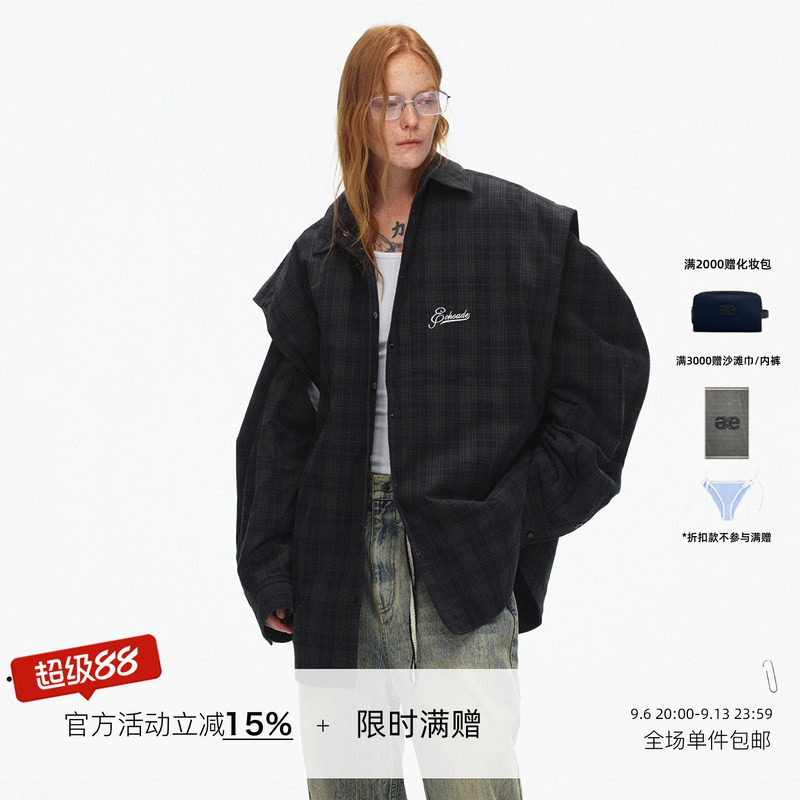 ECHOADE宽松廓形两件套衬衫棉服图片