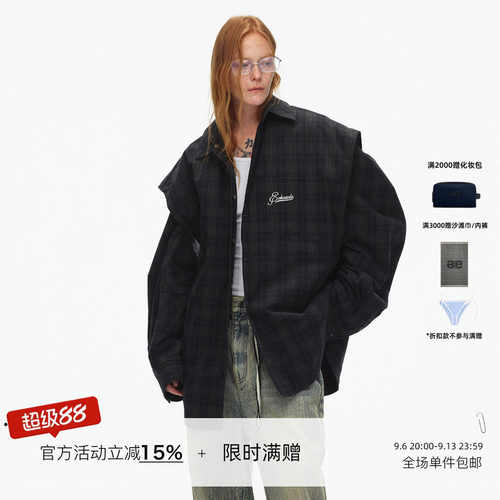 ECHOADE宽松廓形两件套衬衫棉服