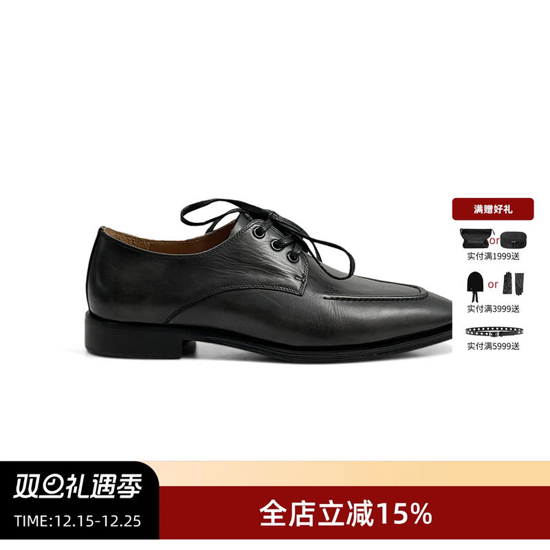 ECHOADE做旧一脚蹬牛皮乐福鞋