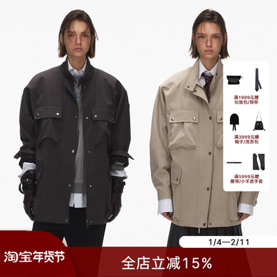 ECHOADE时髦实用主义 小立领硬朗造型感设计多口袋工装夹克外套