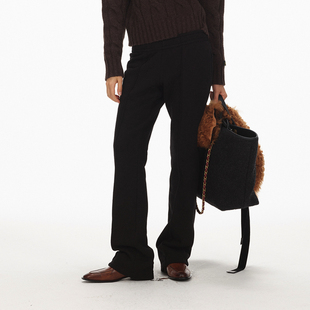 修饰腿型低腰加绒微喇设计休闲卫裤 ECHOADE笔挺利落 松弛有度