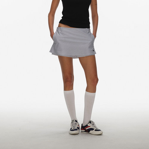 ECHOADE低腰超短裙A字型刺绣裙裤