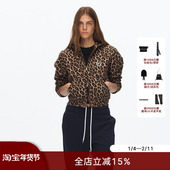 设计微露腰线豹纹短款 ECHOADE时髦辣妹风 双开拉链插肩袖 连帽卫衣