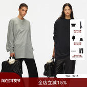 精致小圆领Oversized落肩设计大廓形刺绣长袖 ECHOADE经典 延续 T恤