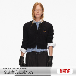 型圆领设计刺绣徽标针织开衫 版 修身 ECHOADE柔软舒适