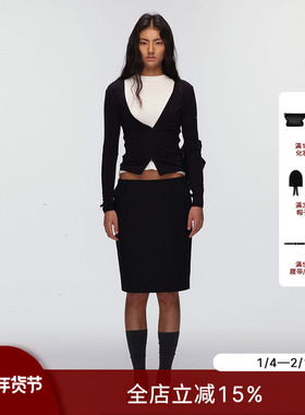 ECHOADE甄选醋酸柔软亲肤 双头隐拉可调节V领设计修身显瘦打底衫