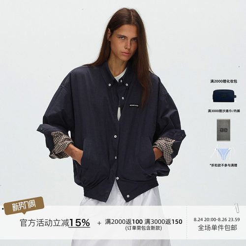 ECHOADE 经典百搭 宽松落肩做旧休闲夹克外套