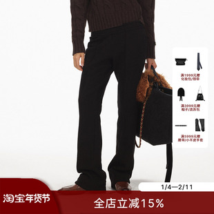 ECHOADE笔挺利落 松弛有度 修饰腿型低腰加绒微喇设计休闲卫裤