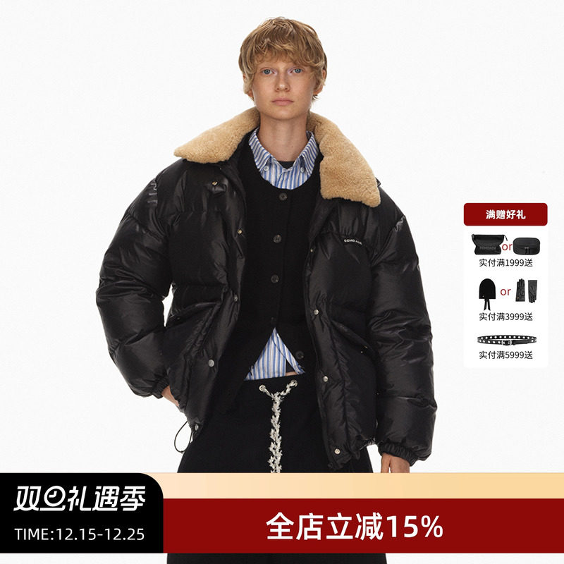 ECHOADE可脱卸毛领宽松羽绒服