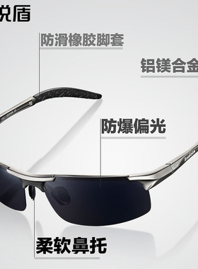 男士太阳镜近视偏光夜视长圆大脸