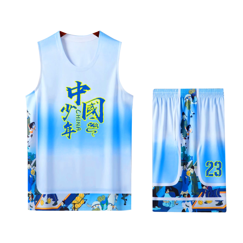 儿童篮球服套装男童短袖球衣女