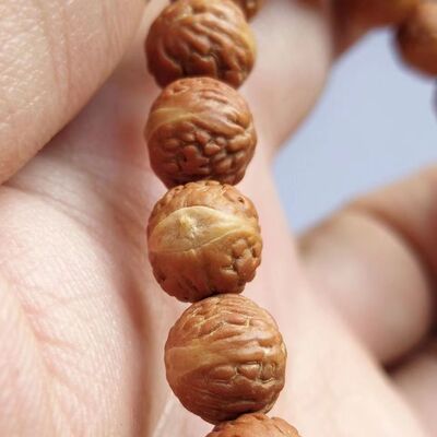 野生酸枣核凤眼菩提手串手持国产凤眼菩提长串文玩必选精品串