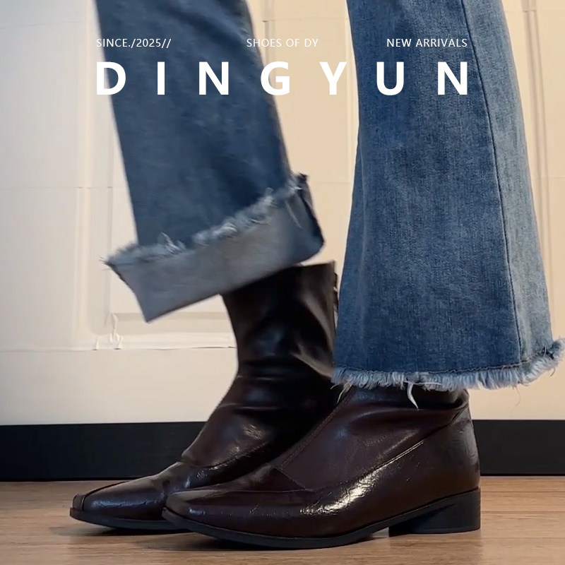 黑色/棕色秋冬百搭短筒瘦瘦靴