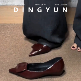 女气质通勤女鞋 羊皮版 dingyun丁允法式 尖头单鞋 子轻奢低跟 百搭鞋