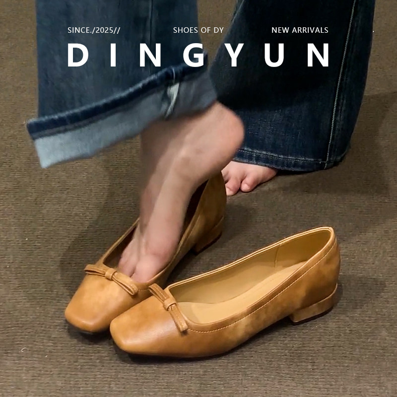 通勤法式新款复古一脚蹬单鞋女