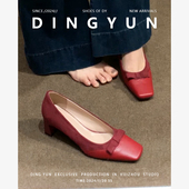 新中式 羊皮版 红色敬酒鞋 女粗跟单鞋 dingyun丁允高跟鞋 秀禾订婚鞋