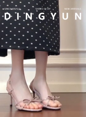 羊皮版dingyun丁允百搭凉鞋女高跟鞋细跟一字带2026新款女鞋夏季