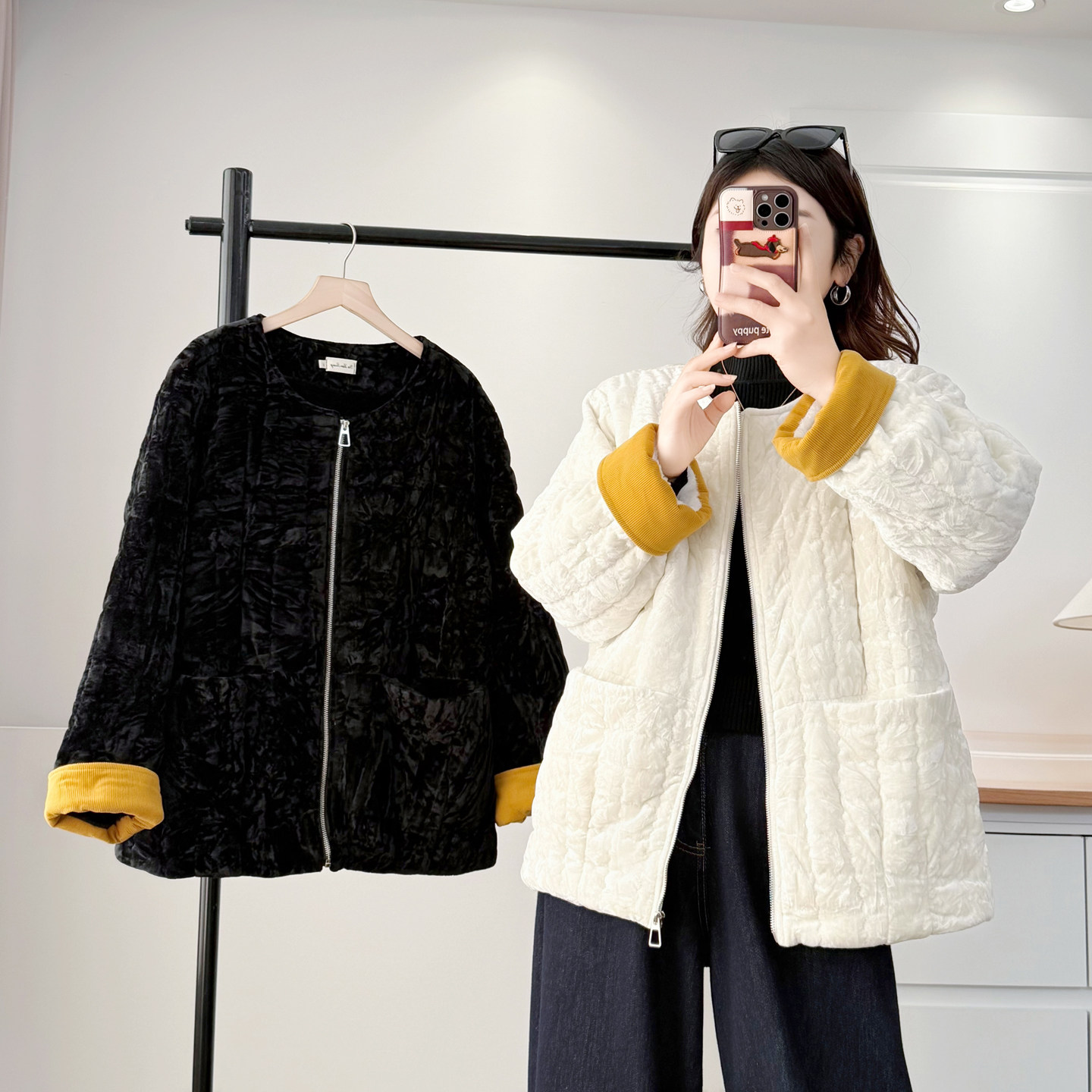 大码加厚棉衣女2025冬季新款胖m200斤时尚金丝绒拼色加绒棉服外套,女装/女士精品,棉衣/棉服,淘宝优惠券,粉丝福利购,淘宝优惠卷