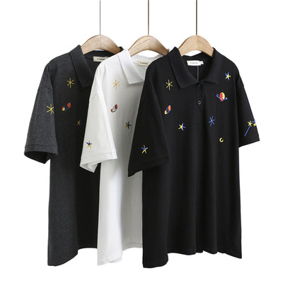 胖妹妹polo领t恤女大码遮肚子时尚减龄0