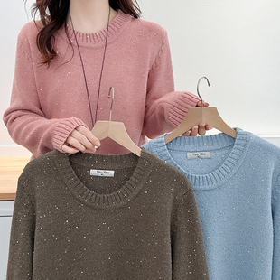 洋气亮片针织衫 时尚 大码 毛衣女胖mm显瘦遮肉200斤秋冬2025年新款