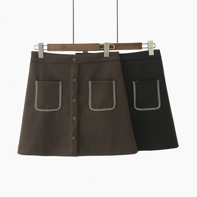 大码巨显瘦半身裙秋冬a字裙胖mm