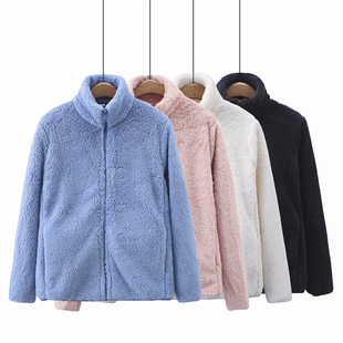 大码 胖mm200斤显瘦双面绒保暖立领毛毛卫衣 秋冬外套女2023年新款
