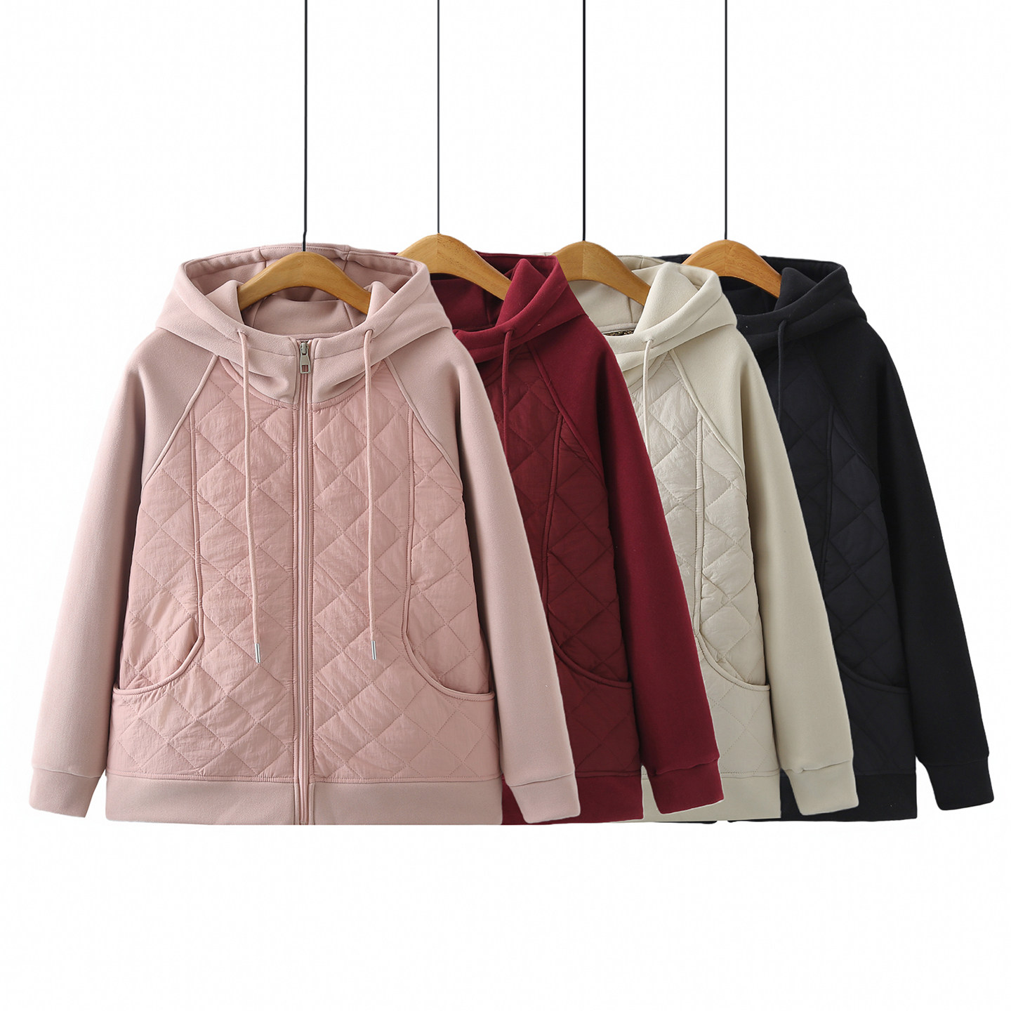 大码女胖mm200斤棉衣秋冬2025新款时尚拼接宽松休闲连帽棉服外套,女装/女士精品,棉衣/棉服,淘宝优惠券,粉丝福利购,淘宝优惠卷