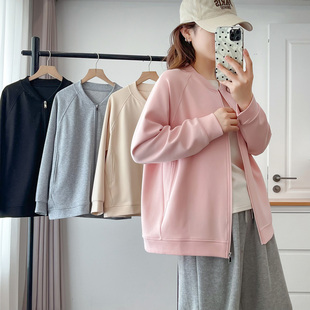 外套胖mm大码2025秋季新款200斤时尚立领拉链宽松休闲棒球服卫衣