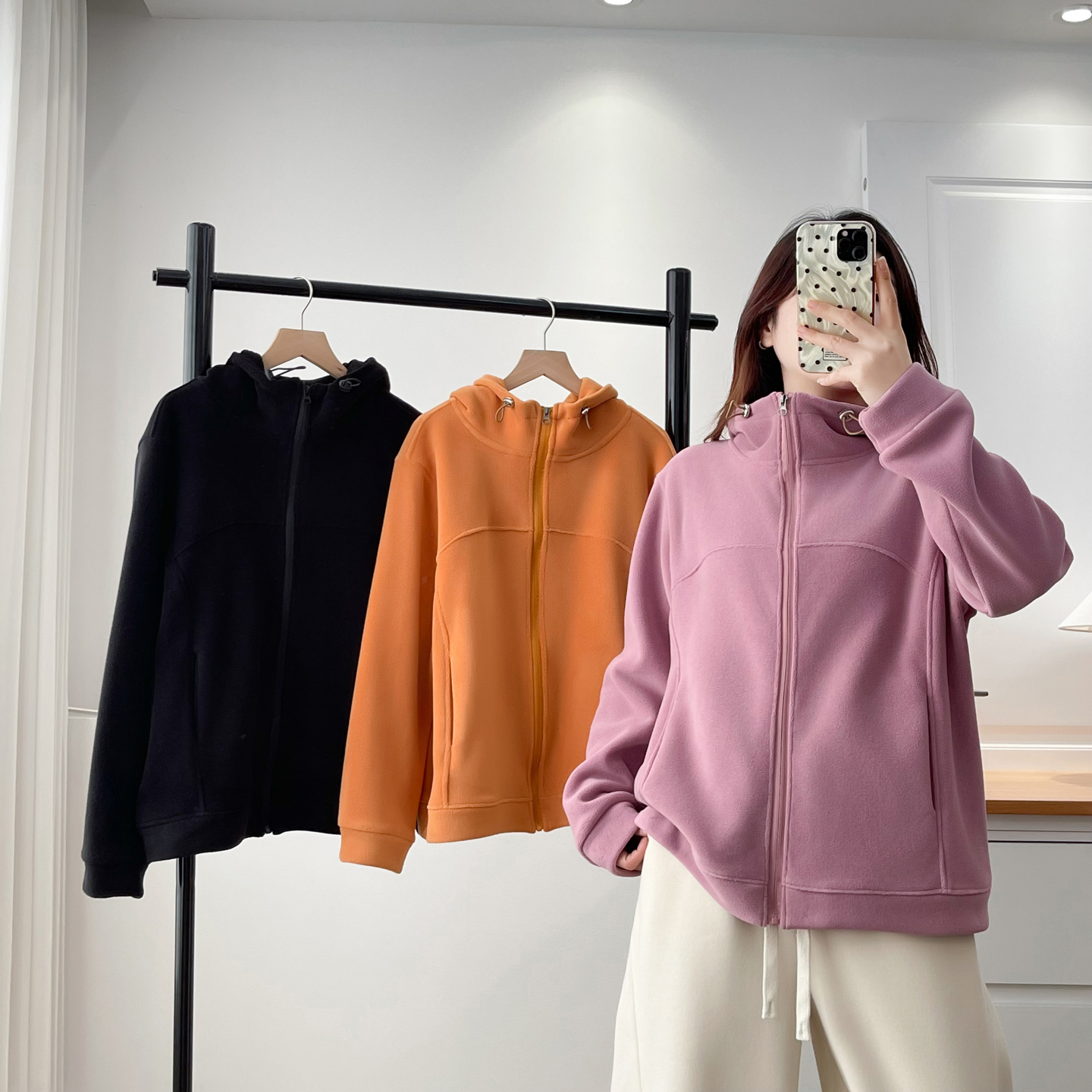 胖妹妹连帽卫衣大码加绒加厚外套