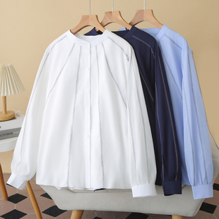 新款 2026年春季 大码 女200斤立体明线装 上衣 胖妹妹衬衫 饰长袖 韩版