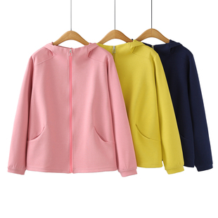 胖mm200斤时尚 新款 宽松休闲拉链连帽上衣 外套2026春季 卫衣女大码