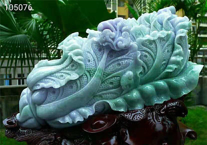 正品天然翡翠A货老坑种 如意都不错摆件 配鉴定证书