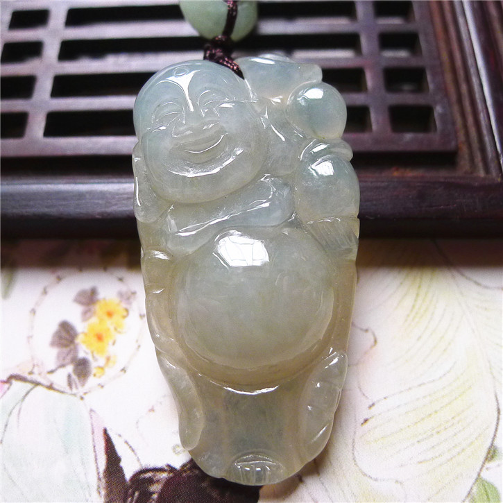 天然老坑种配鉴定证书佛公吊坠