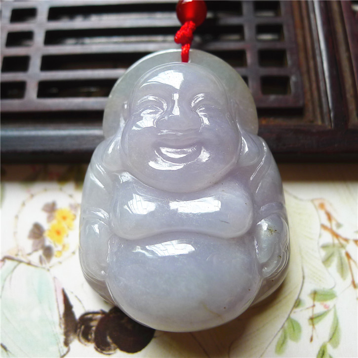 老坑种紫罗兰配鉴定证书佛公吊坠
