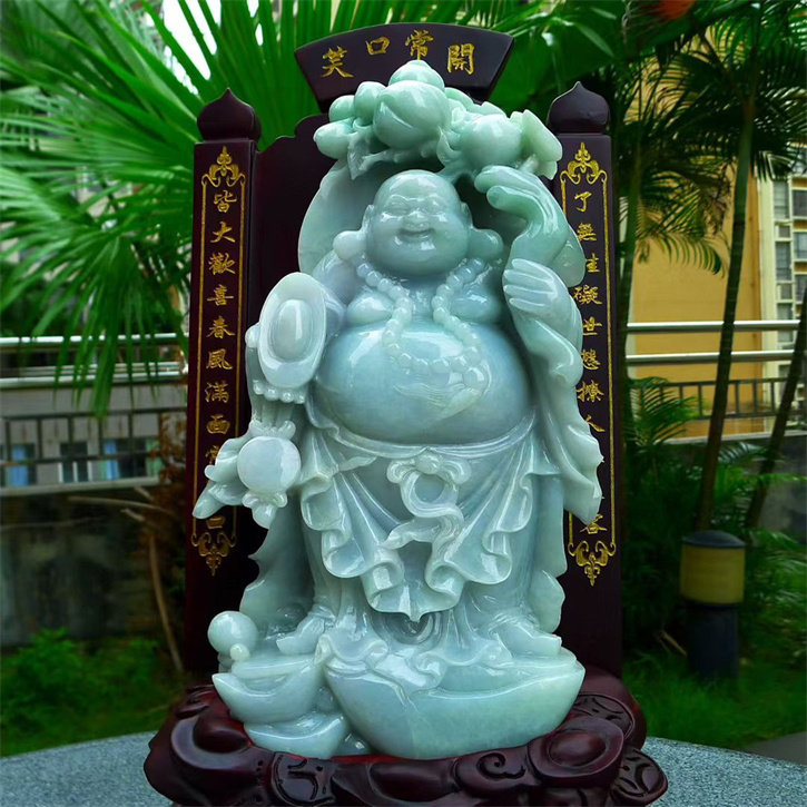 天然翡翠A货老坑种精美水润精美水润招财进宝摆件配证书