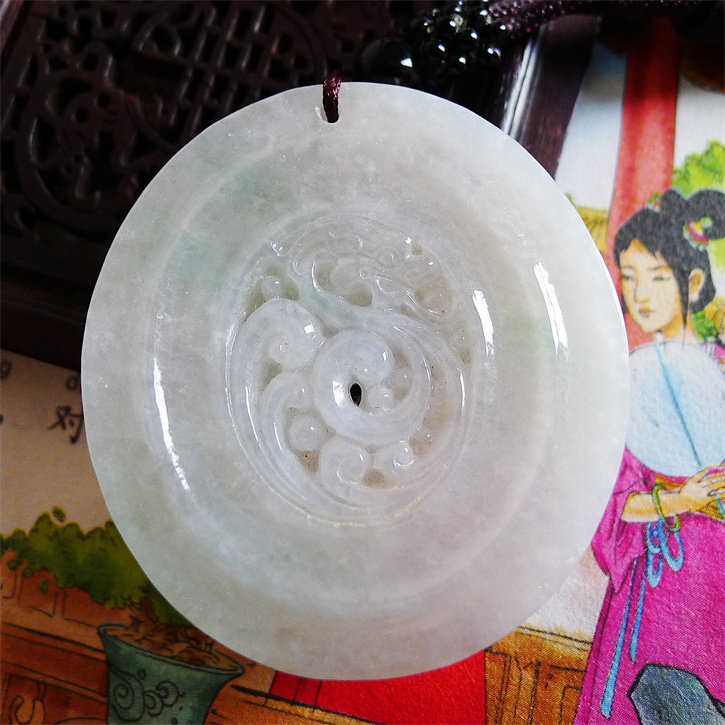 玉福龙天然翡翠翡翠龙凤吊坠