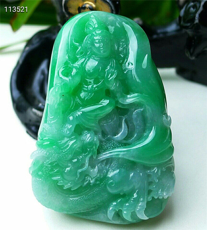 天然老坑种配鉴定证书观音吊坠
