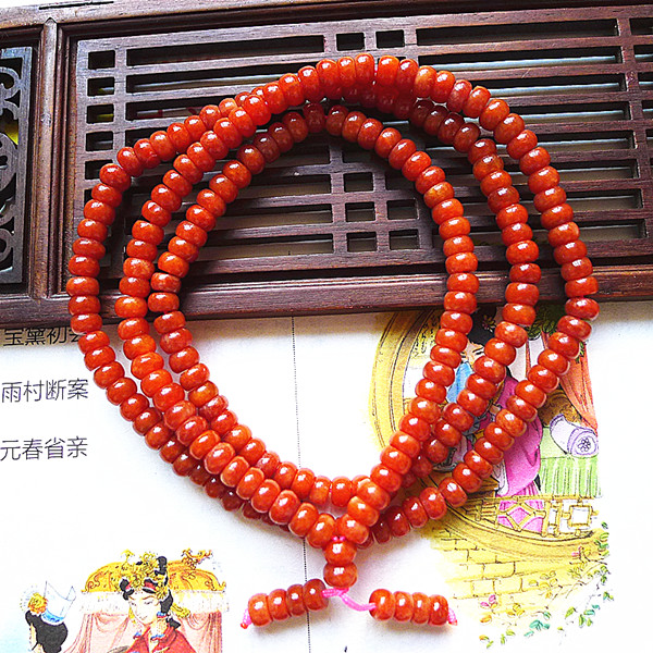 天然翡翠A货老坑种精美水润路路通红翡项链5.5毫米配证书