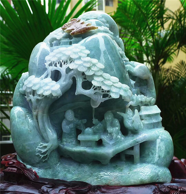 老坑种高山流水配鉴定证书翡翠