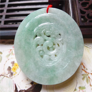 正品天然翡翠A货老坑种翡翠 龙飞凤舞吊坠 配鉴定证书