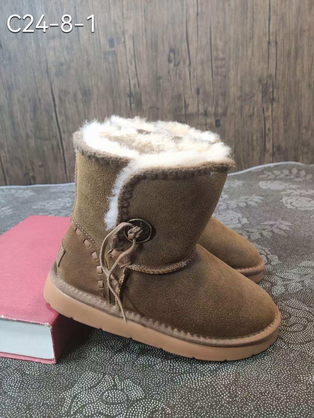 冬季新款皮毛一体雪地靴中筒靴
