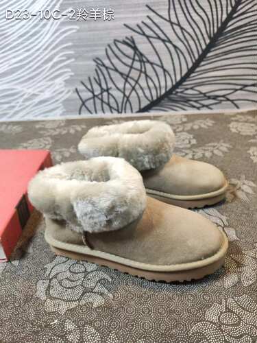 冬季新款真皮羊毛一体短筒靴
