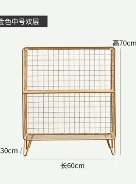 ins风北欧铁艺收纳柜家用房间卧室床头储物置物架装饰品落地摆i.