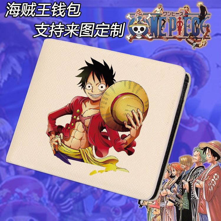 海贼王/onepiece钱包路飞 索隆乔巴动漫游戏周边钱包皮夹来图定制